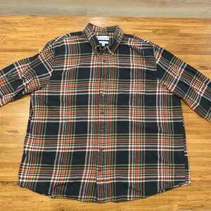 Saddlebred Plaid Flannel Button Up Long Sleeve Shirt Men's Big & Tall 2XL